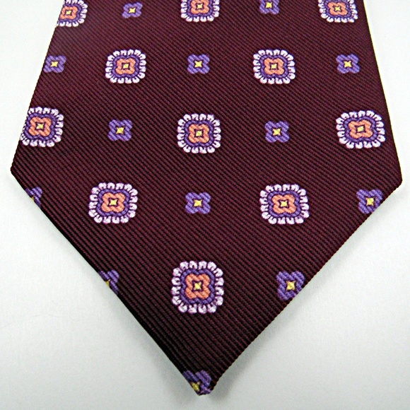 Kiton Napoli Other - Kiton Napoli Mens Necktie - Purple, Floral Pattern